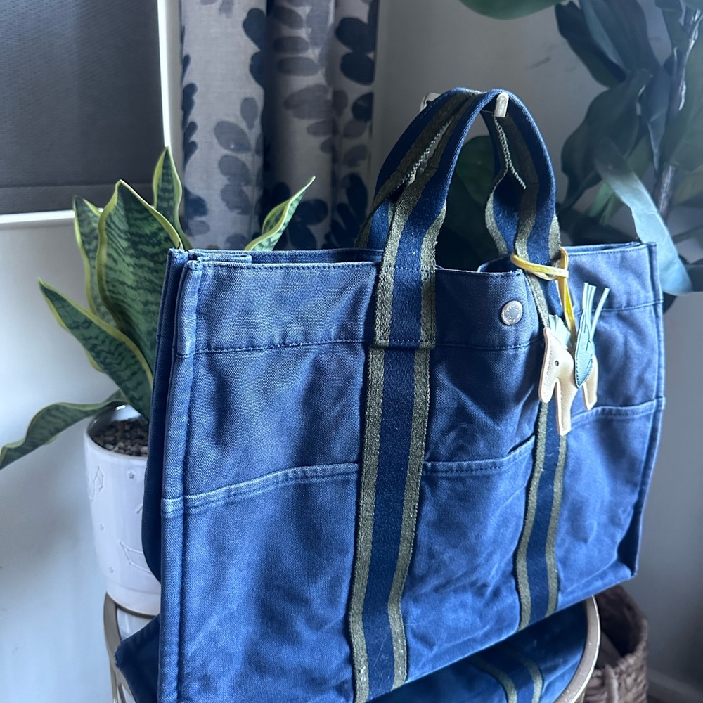 Hèrmes Blue Canvas Tote Bag - Picture 3 of 10